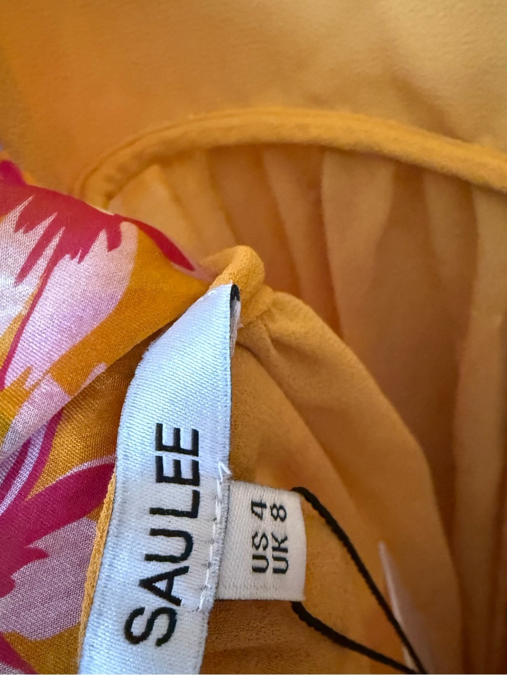 Sau Lee Carolina Gown Dress Yellow Multi Floral NWT Maxi Open Back Silk Size 4 - Picture 15 of 16